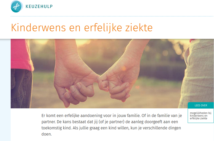Afbeelding van keuzehulp als je een kind wil en een erfelijke ziekte kunt doorgeven.