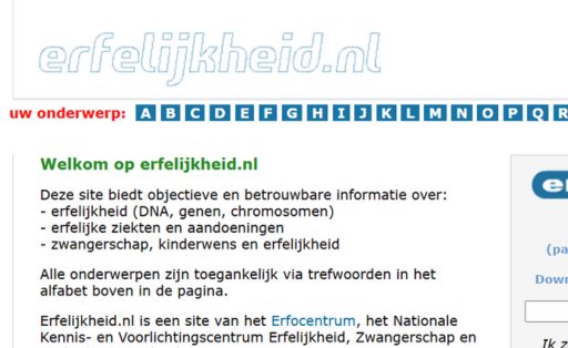 Erfelijkheid.nl in 2009